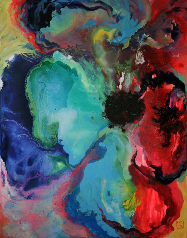 Levendig, vloeiend abstract door Marina Nelson