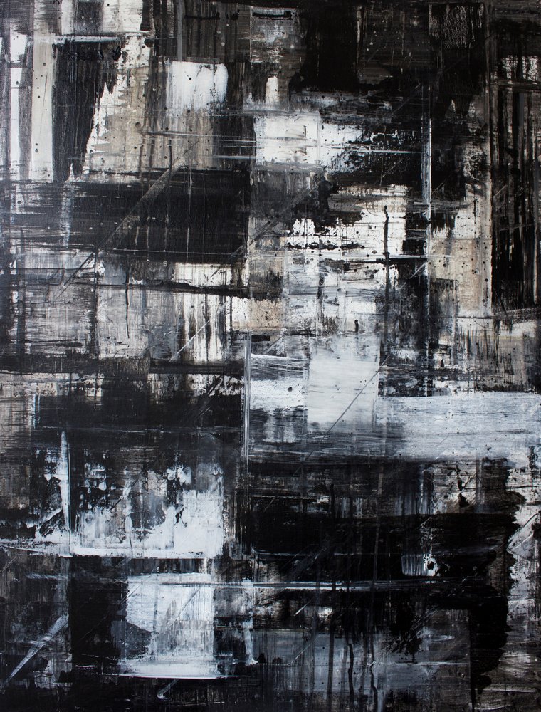Gestructureerd, zwart-wit, abstract door Marloes Aerts