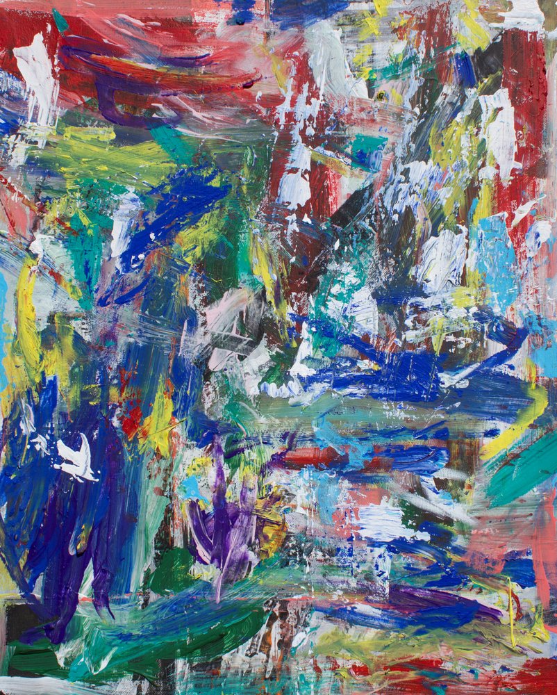 Levendige abstracte penseelstreken door Marloes Aerts