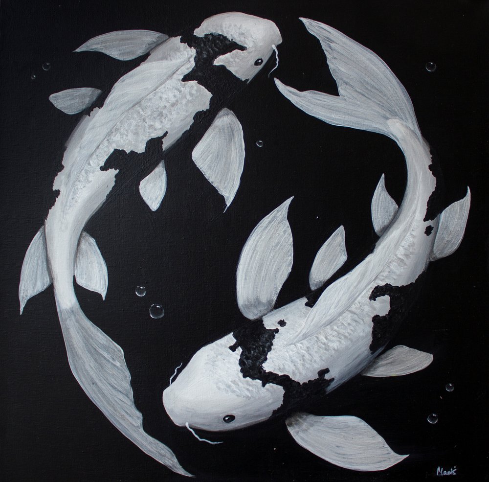 Yin Yang-koi door Marloes Aerts