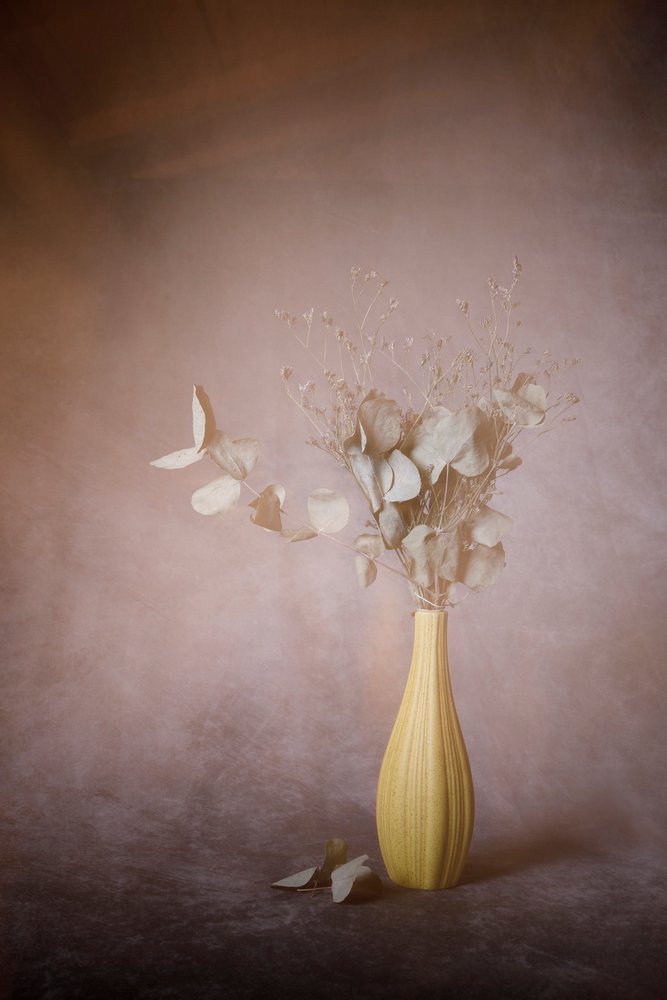 Zacht stilleven met eucalyptus door Martine Benezech