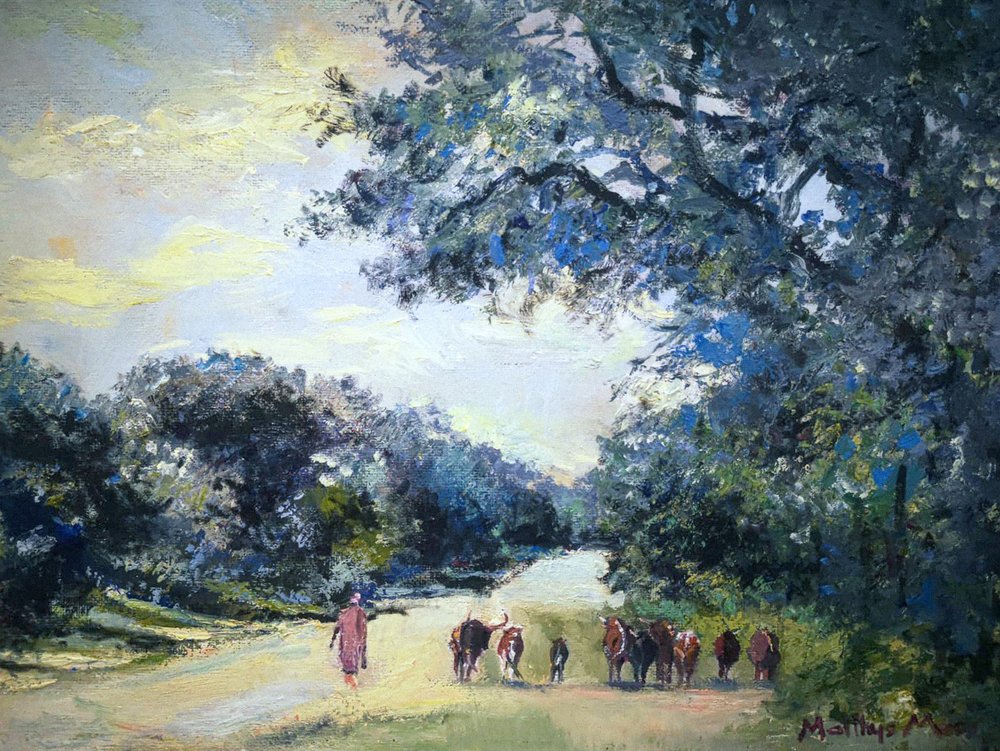 Landweg met vee door Matthys Moss