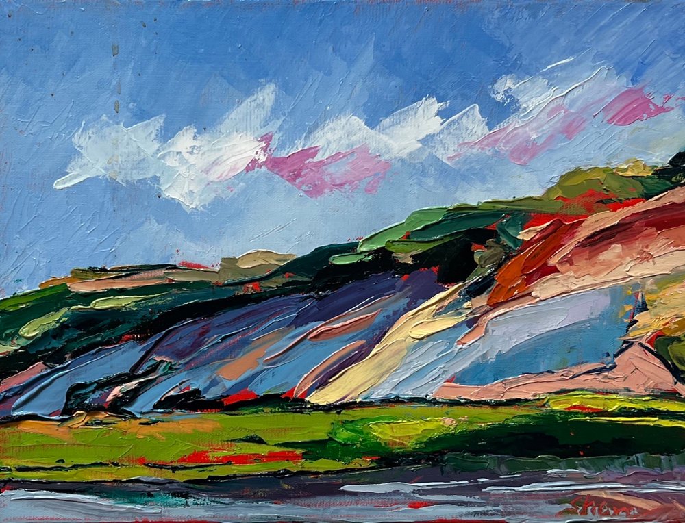 Kleurrijk landschap met textuur door Maxine Shore