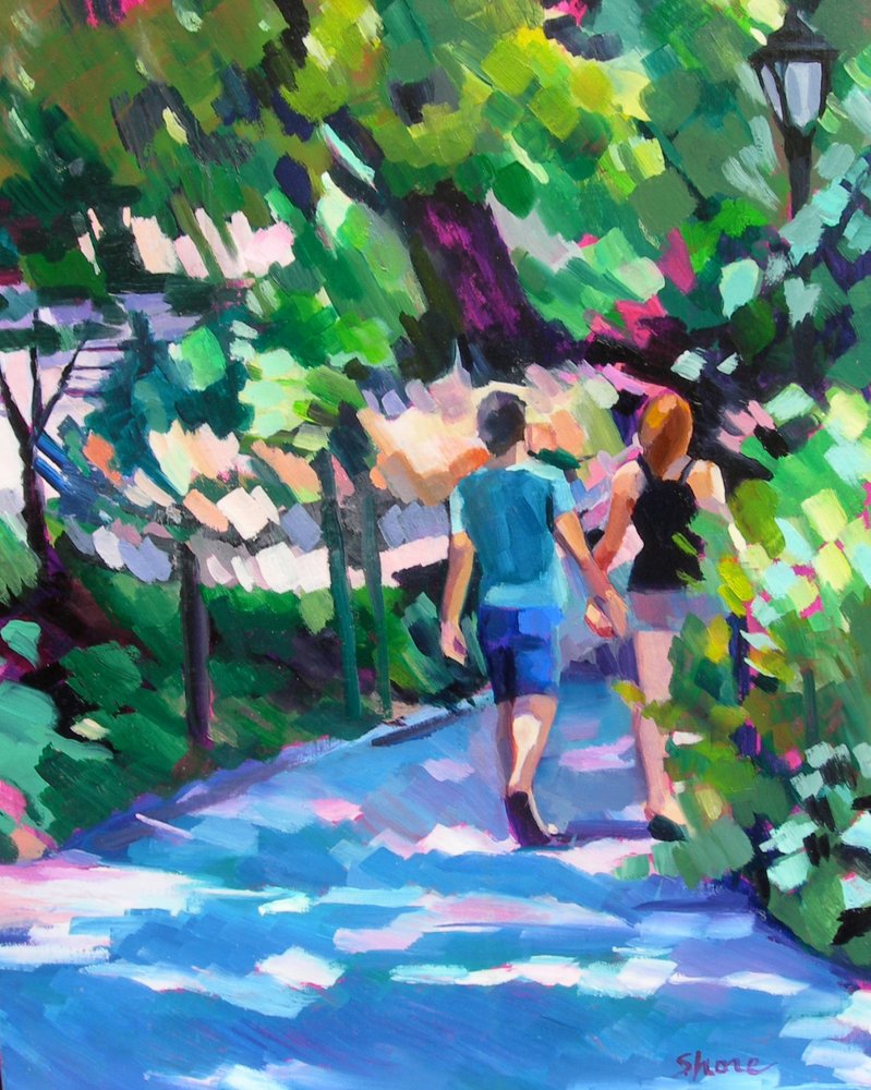 Romantische wandeling door het park door Maxine Shore