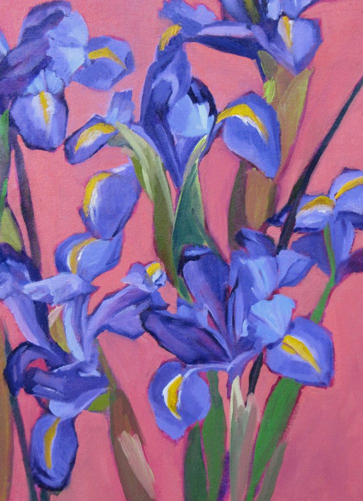 Levendige blauwe irissen door Maxine Shore