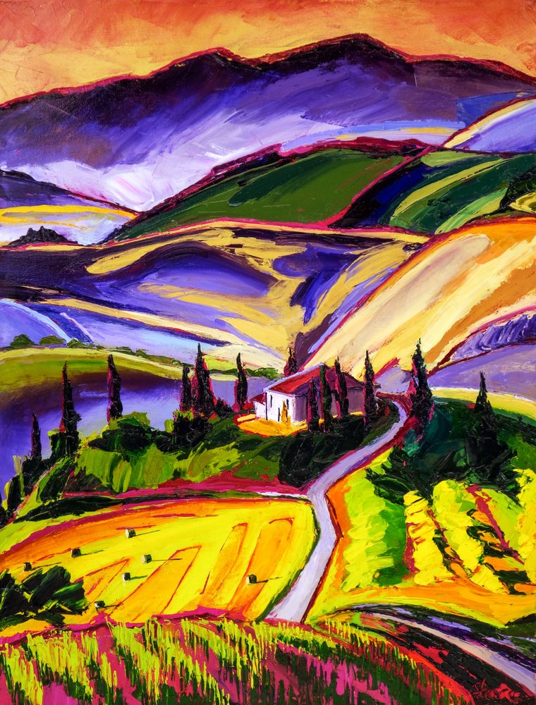 Het levendige Toscaanse landschap door Maxine Shore