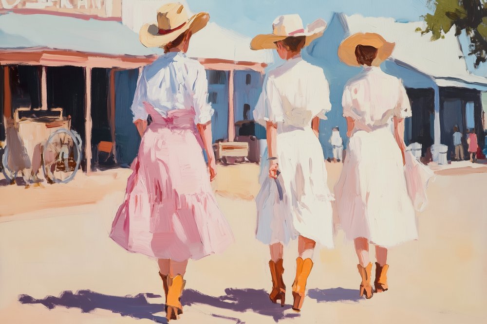 Wandeling door het westernstadje door Melloi Art Prints