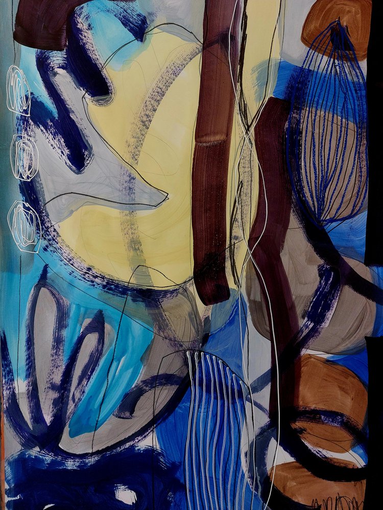 Vloeibare blauwe abstractie door Monika Riethmueller