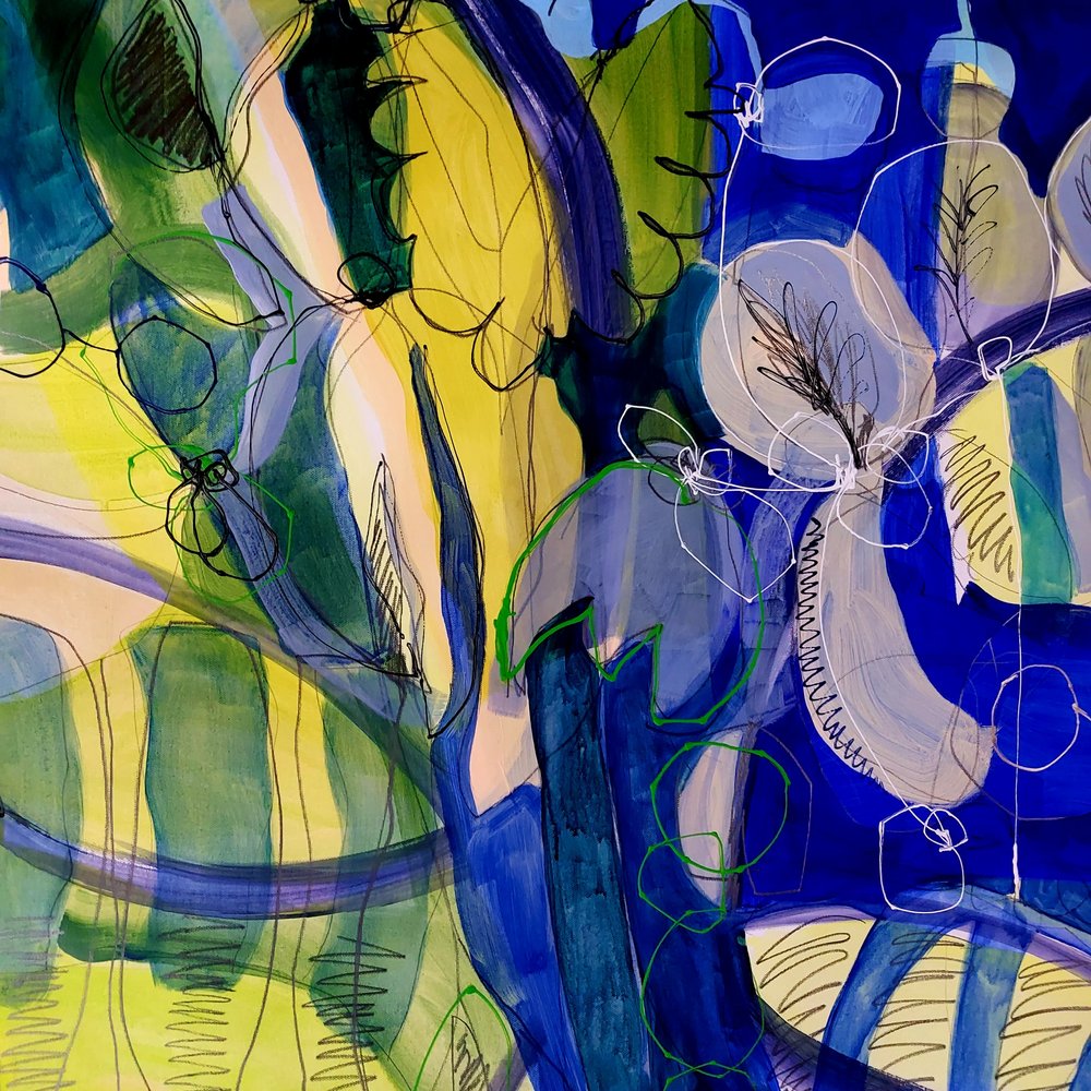 Levendige abstracte bloemen door Monika Riethmueller