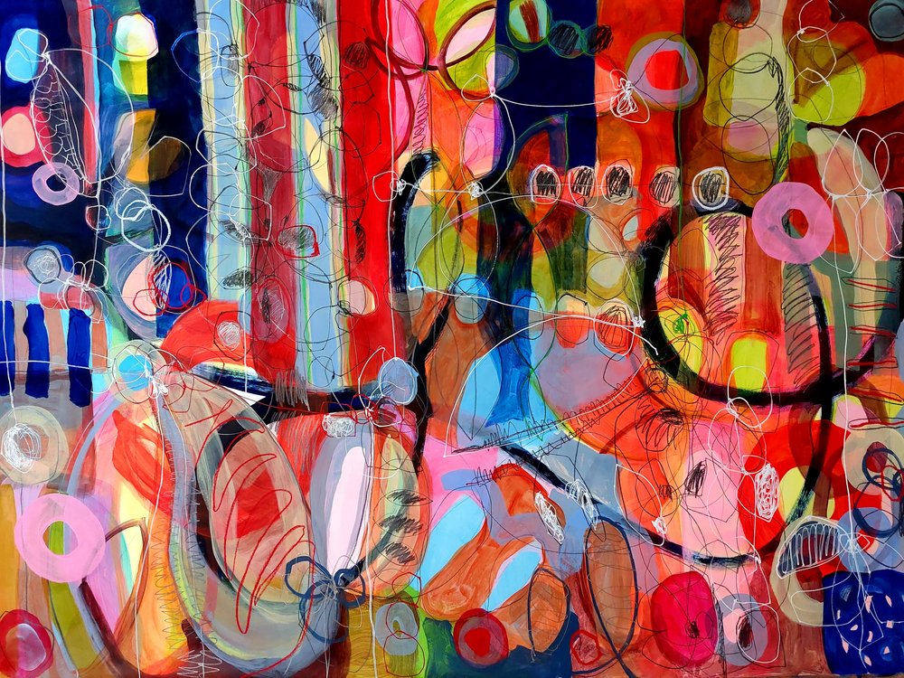 Levendige abstracte expressie door Monika Riethmueller