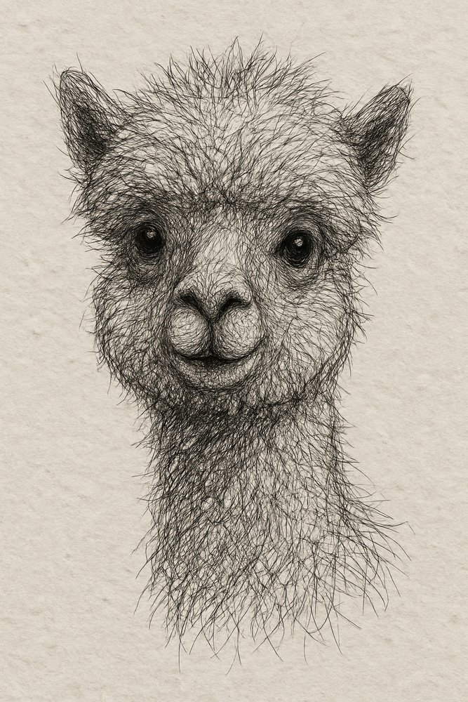 Schattige baby-alpaca door Natalie Bruns