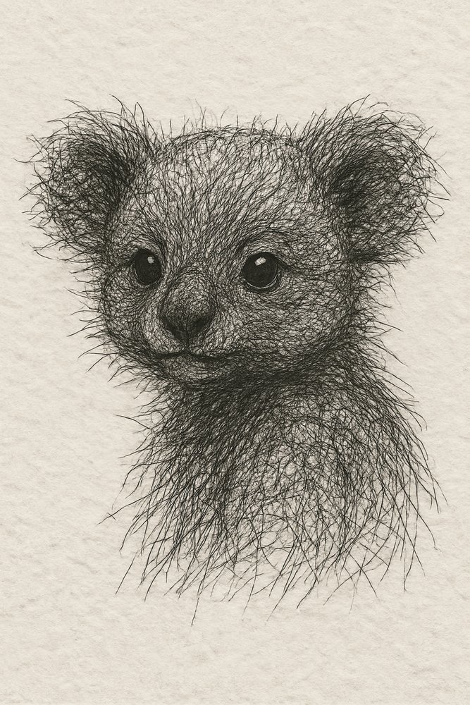 Schattige tekening van een babykoala door Natalie Bruns