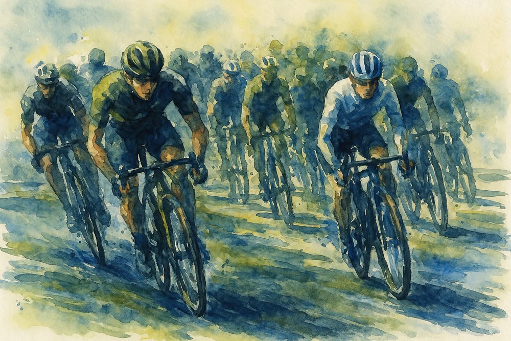 Dynamische wielerwedstrijd door Natalie Bruns