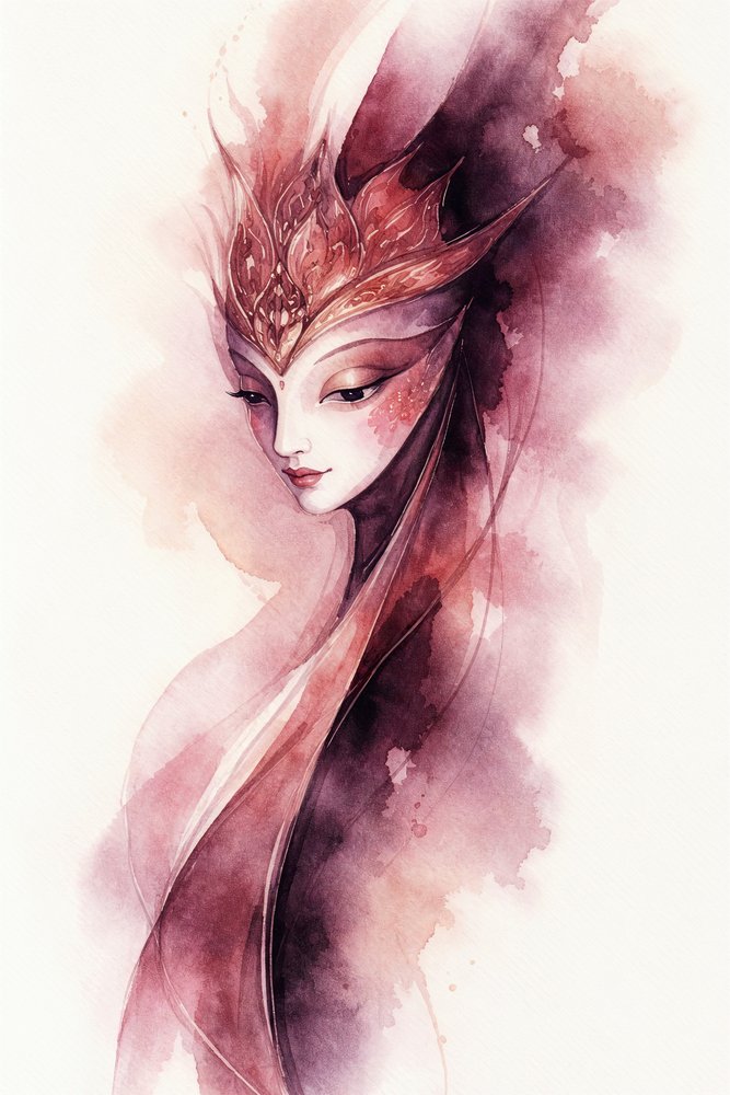 Etherisch aquarelportret door Natalie Bruns