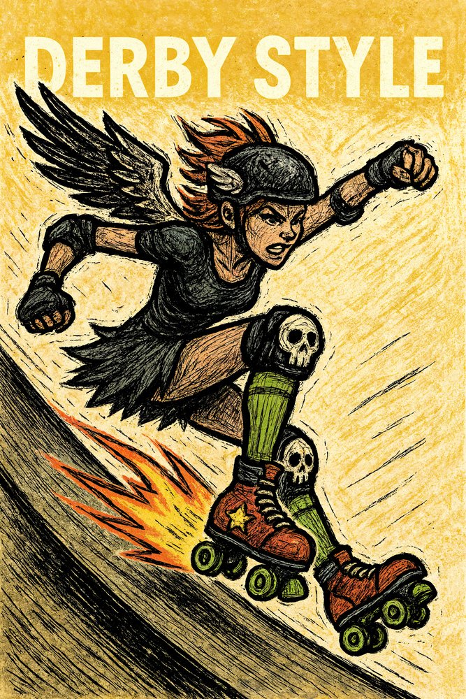 Felle derby-skater door Natalie Bruns
