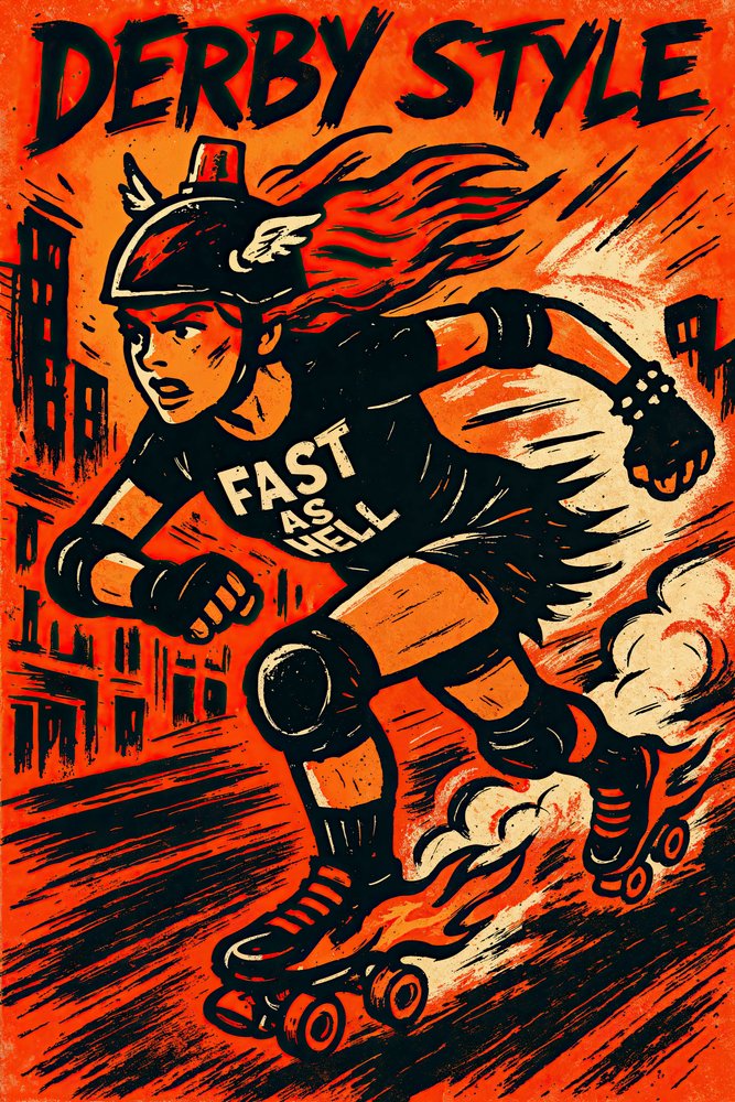 Flaming Roller Derby door Natalie Bruns