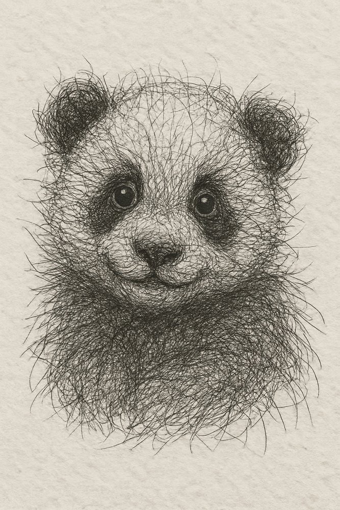 Pluizig pandababy door Natalie Bruns