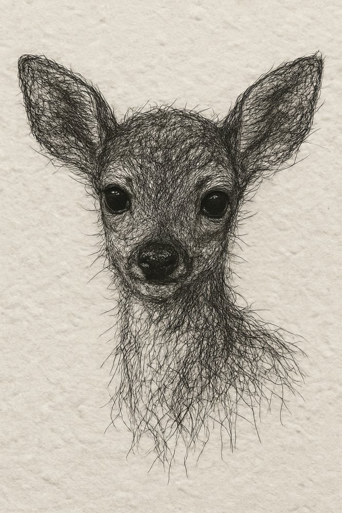 Portret van een zacht ree door Natalie Bruns