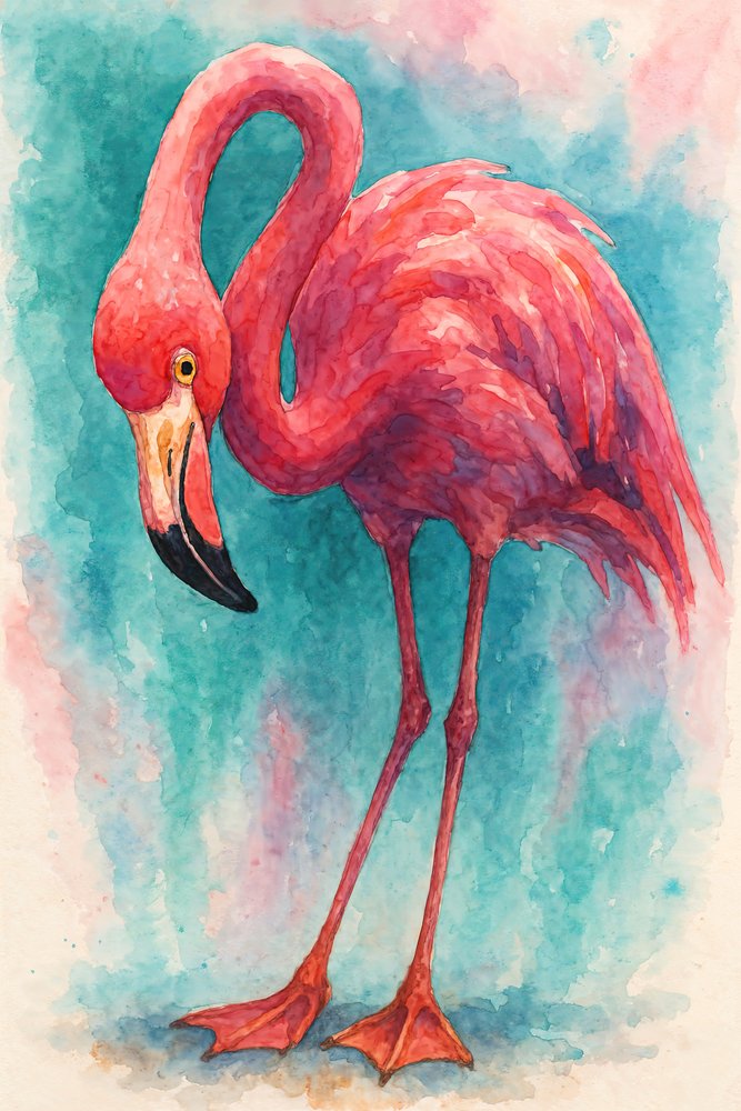 Sierlijke roze flamingo door Natalie Bruns
