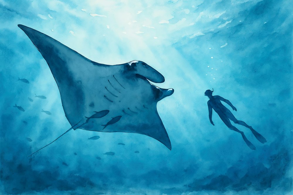 Ontmoeting met een mantarog door Natalie Bruns