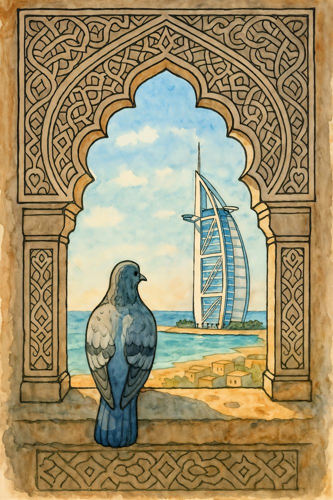 Pigeon Views Dubai door Natalie Bruns