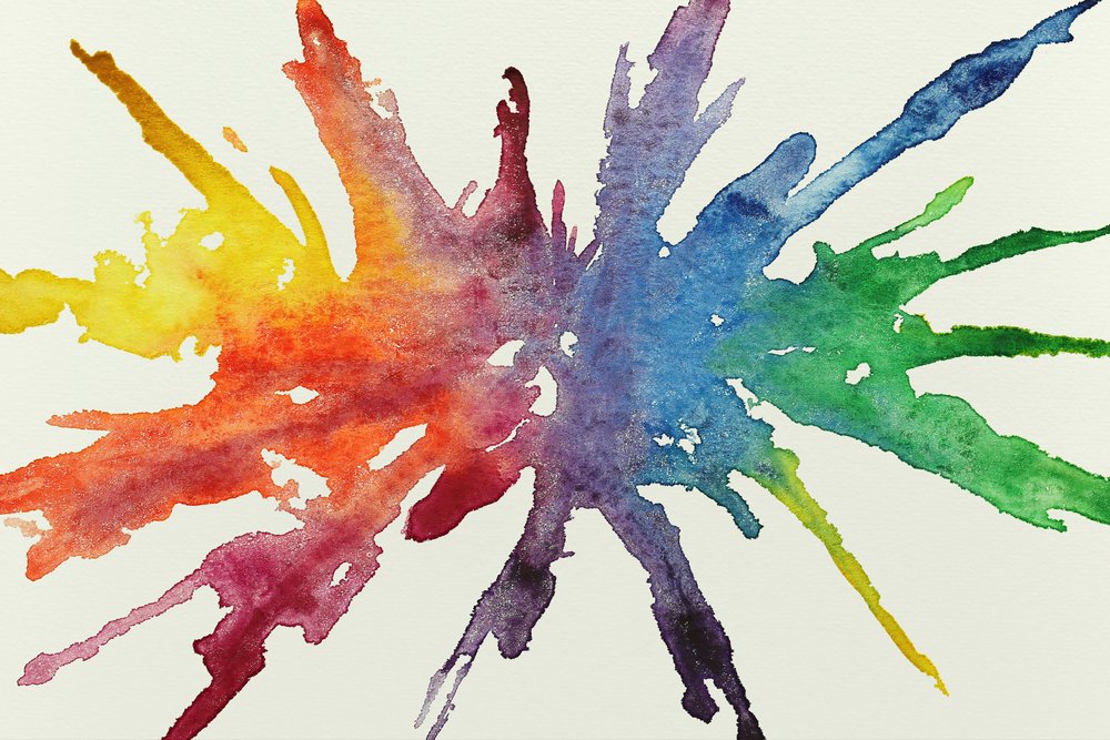Regenboog-aquarelvlek door Natalie Bruns