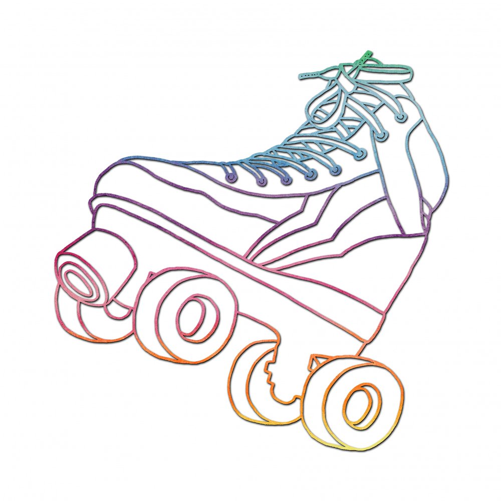 Retro Rainbow Skate door Natalie Bruns