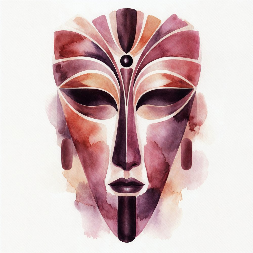 Spiritueel aquarelmasker door Natalie Bruns