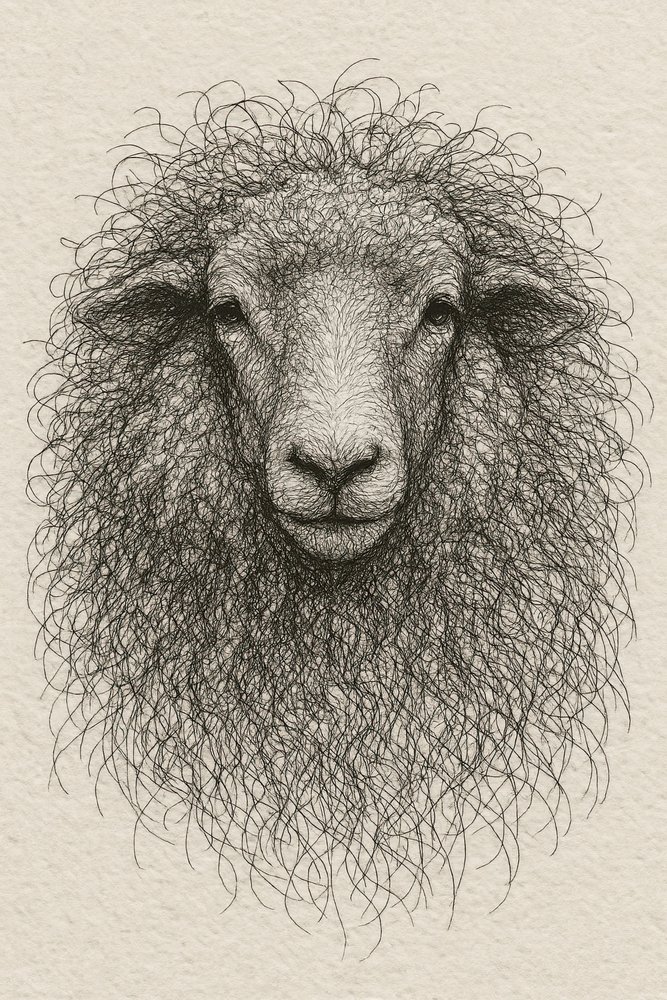 Schapen met een gestructureerde vacht door Natalie Bruns