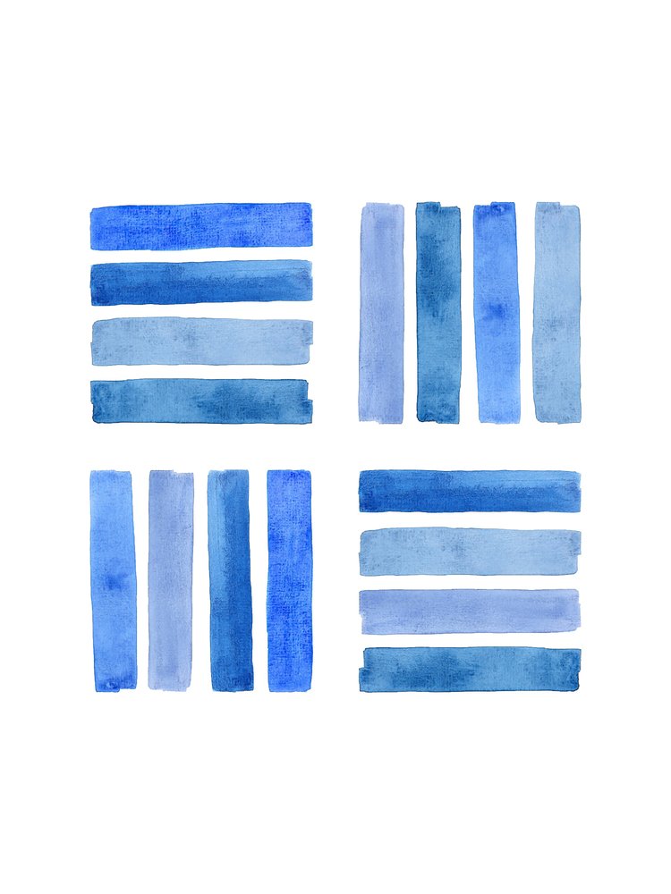 Afwisselende blauwe abstracte blokken door Natalie Bruns