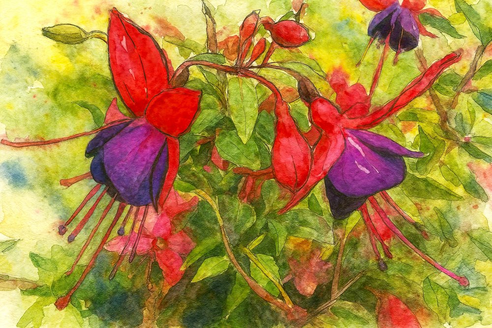 Levendige fuchsia bloemen door Natalie Bruns