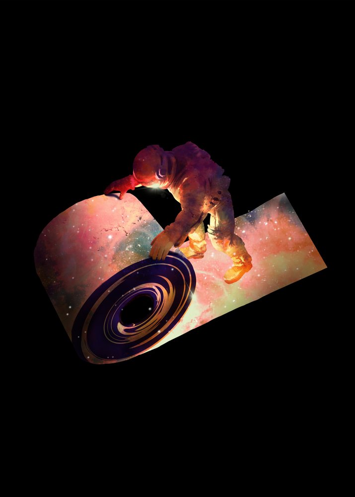 Astronaut rolt door het heelal door Nicebleed