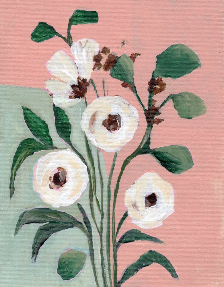Blush Botanische bloemen door Nikita Jariwala