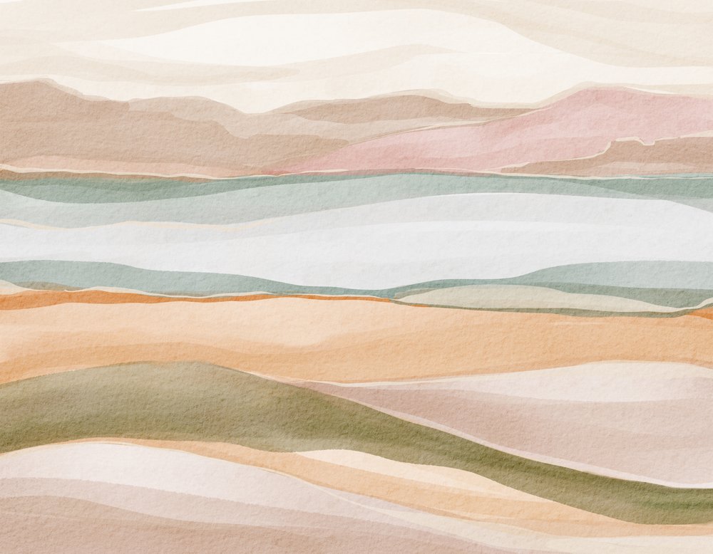 Rustig landschap in aquarel door Nikita Jariwala