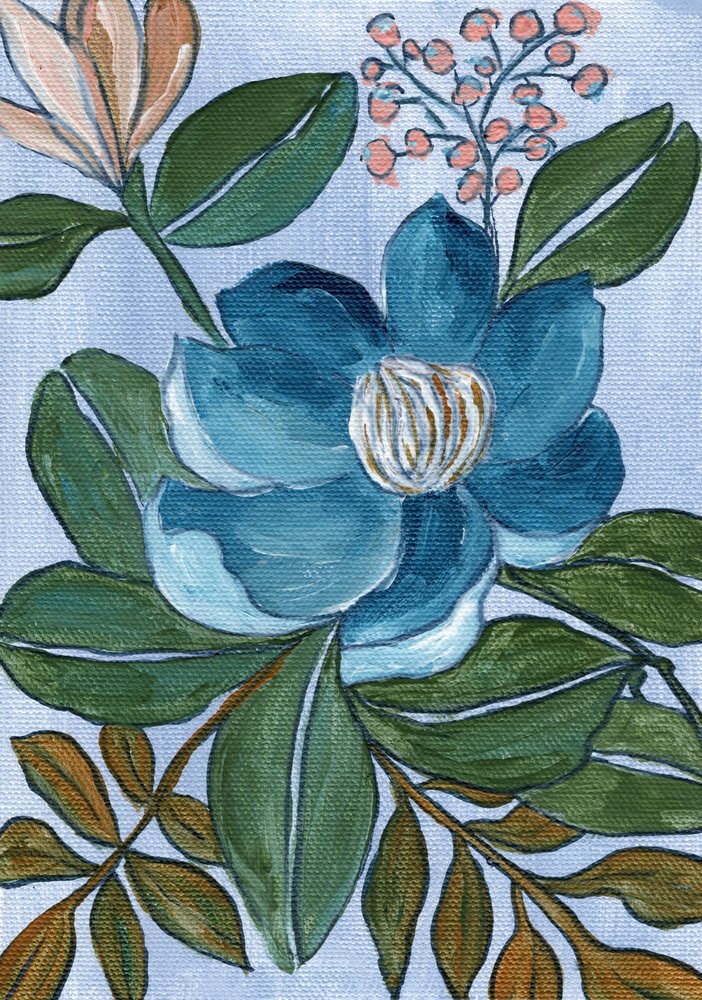 Elegante blauwe bloem door Nikita Jariwala