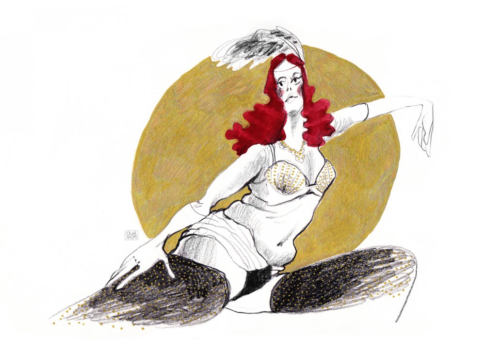 Glamoureuze burlesque-danseres door Olga Skomorokhova