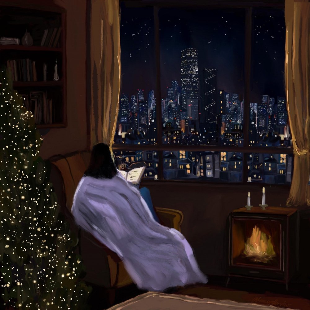Gezellige kerstnacht in de stad door Osheensgallery