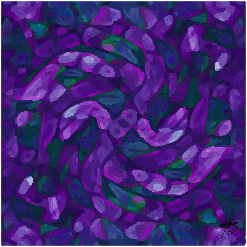 Abstracte paarse wervelingen door Osvaldo Russo