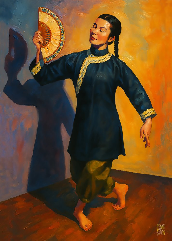 Sierlijke waaierdanseres door Osvaldo Russo
