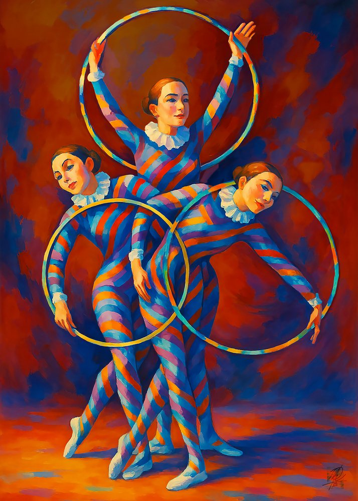 Harlequin-hoepeldansers door Osvaldo Russo