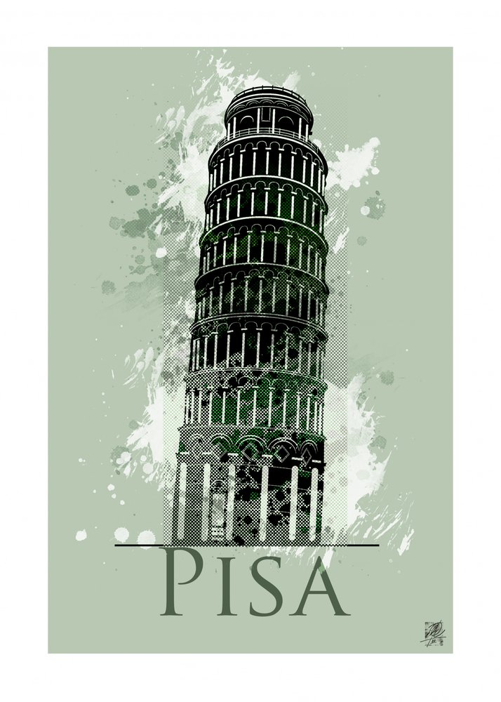 De scheve toren van Pisa door Osvaldo Russo