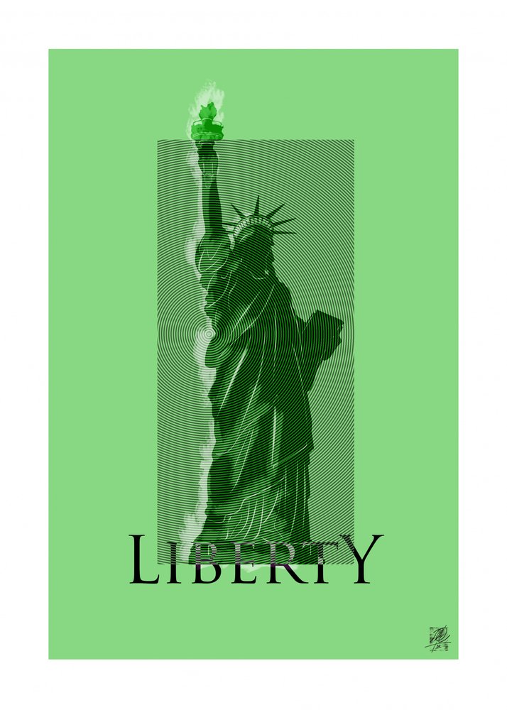 De groene gloed van Liberty door Osvaldo Russo