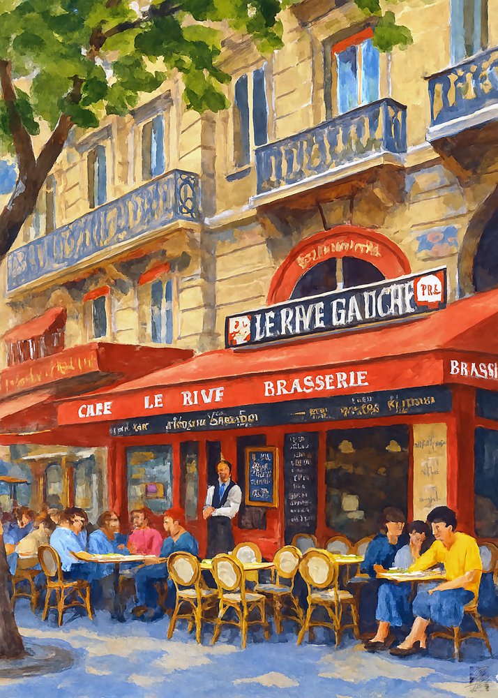 Levendig café in Parijs door Osvaldo Russo