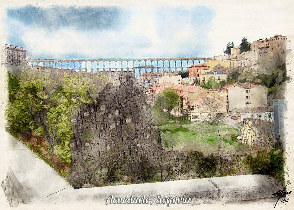 Het Romeinse aquaduct van Segovia door Osvaldo Russo