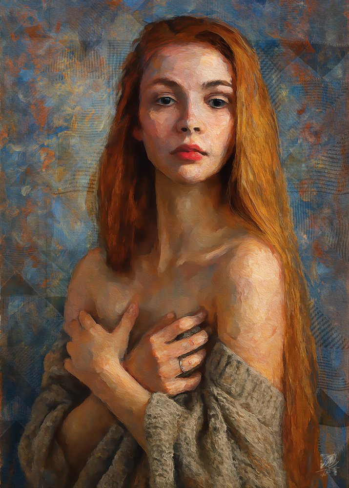 Een doordacht portret van een roodharige door Osvaldo Russo