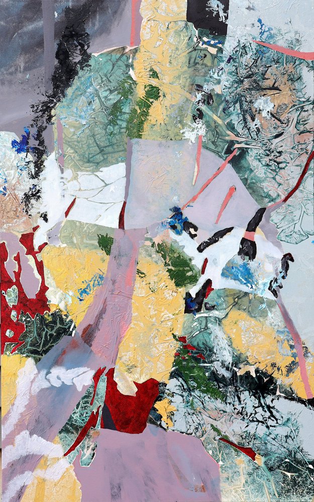 Gefragmenteerd botanisch abstract door POOVI ART