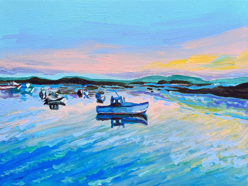 Kleurrijke boten op rustig water door Pauline Wegman | Key and Sea Creative