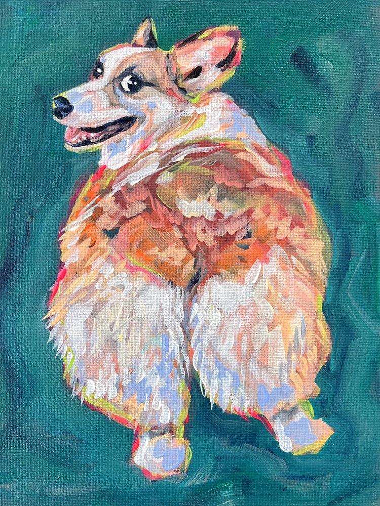 Levendige corgi door Pauline Wegman | Key and Sea Creative