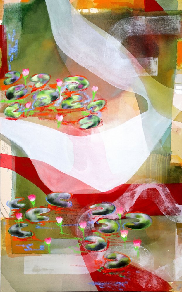 Abstracte waterlelies door Poonam Choudhary