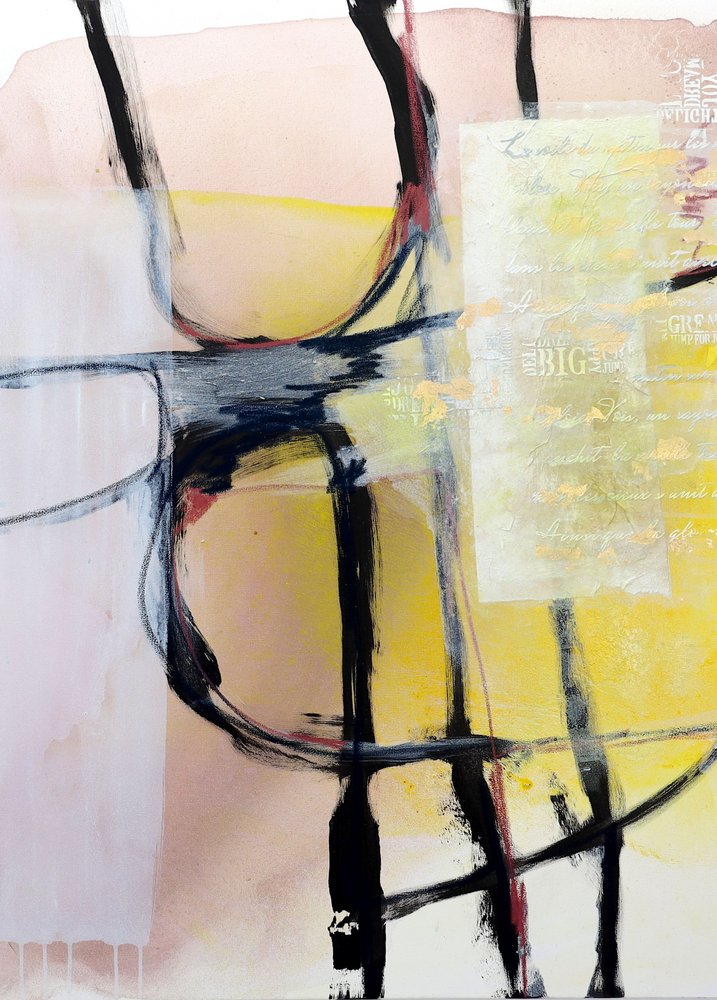 Abstracte gele lagen door Poonam Choudhary